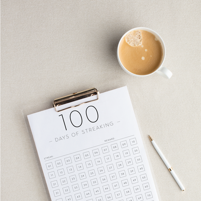 100 days STREAKING TRACKER  - Downloadable PDF