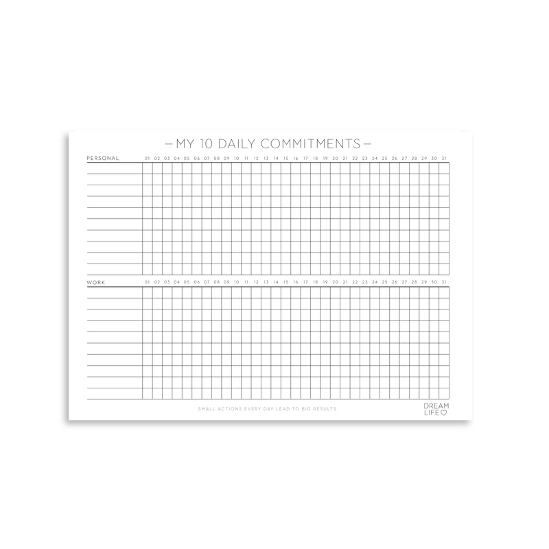 10 DAILY COMMITMENTS Downloadable PDF