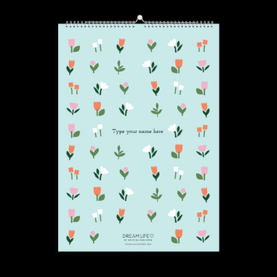 A3 Family Calendar - Bloom - Mini - Mint