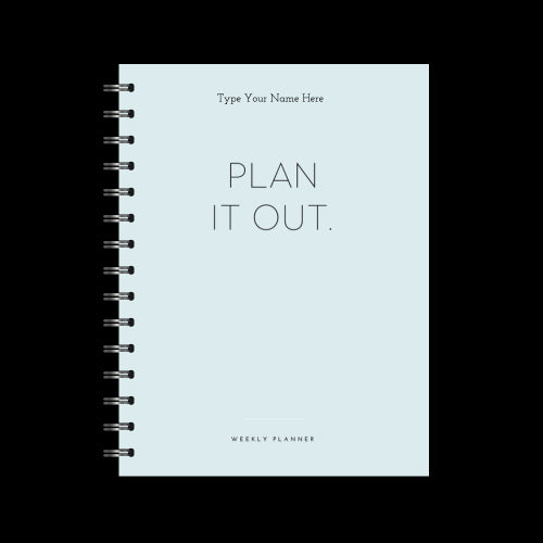 A5 Spiral Planner Undated - Plan It Out - Blue
