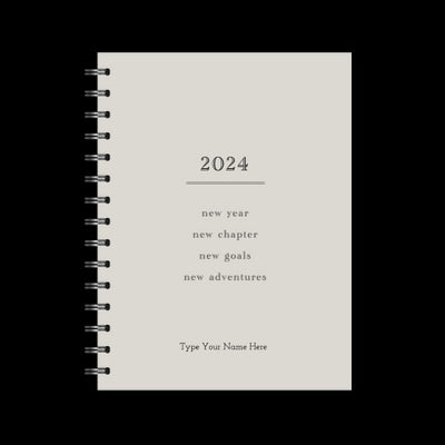 A5 2024 Spiral Goals Diary - Grey