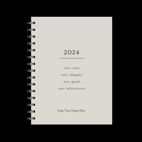 A5 2024 Spiral Goals Diary - Grey
