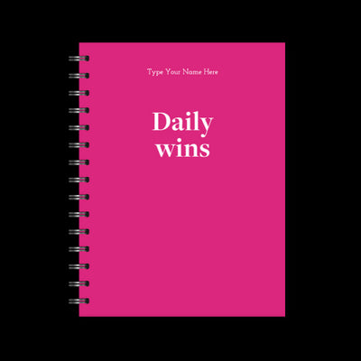 A5 Spiral Journal - Daily Wins - Hot Pink