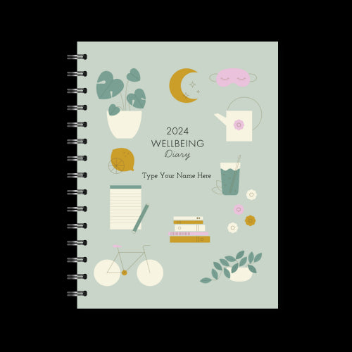 A5 2024 Spiral Wellbeing Diary - Sage