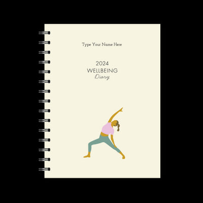 A5 2024 Spiral Wellbeing Diary - Creme