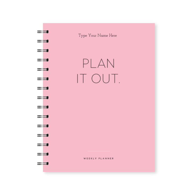 A5 Spiral Planner Undated - Plan It Out - Pink