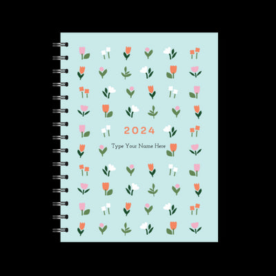 A5 2024 Spiral Weekly Spread Diary - Bloom Mini - Mint