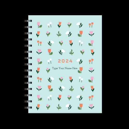 A5 2024 Spiral Weekly Spread Diary - Bloom Mini - Mint