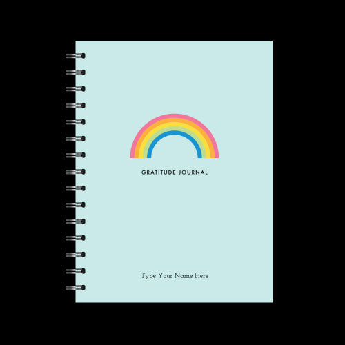 A5 Spiral Journal - Gratitude - Rainbows - Mint