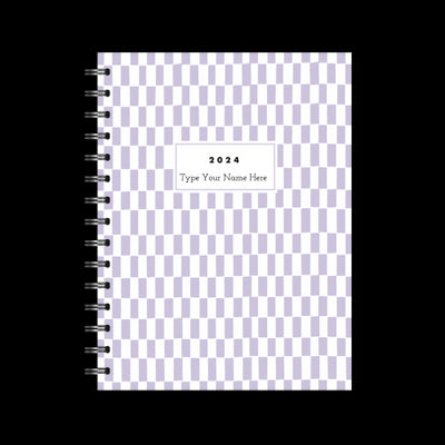 A5 2024 Spiral Student Diary - Pattern - Lilac