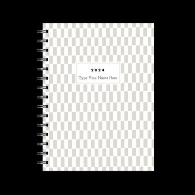 A5 2024 Spiral Vertical Weekly Diary - Pattern - Sand