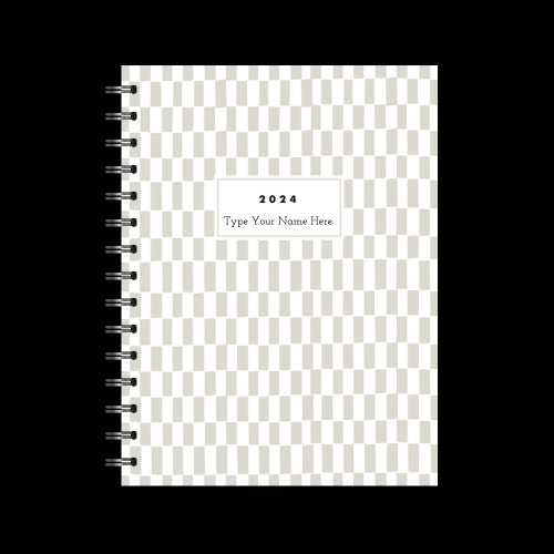 A5 2024 Spiral Vertical Weekly Diary - Pattern - Sand