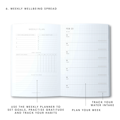 A5 2023 Wellbeing Diary - Yellow