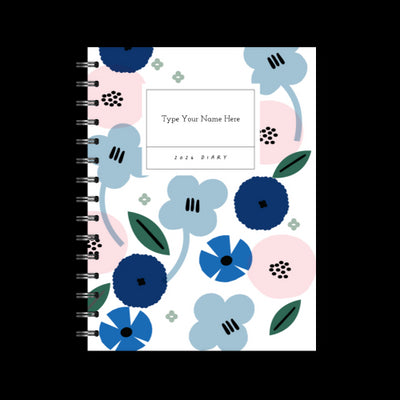 A5 2024 Spiral Goals Diary - Summer - Blue