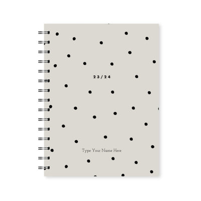 A5 Spiral 23/24 Mid-Year Diary - Dots - Sand