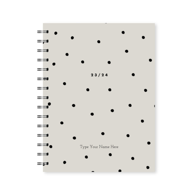 A5 Spiral 23/24 Mid-Year Diary - Dots - Sand