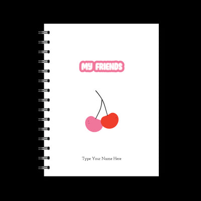 A5 Spiral Journal - My Friends - Cherry