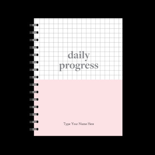 A5 Spiral Journal - Daily Progress - Pink