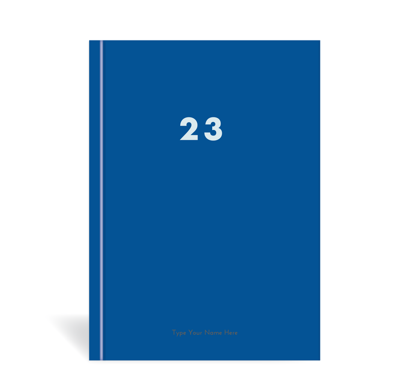 A5 2023 Vertical Weekly Diary - Blue