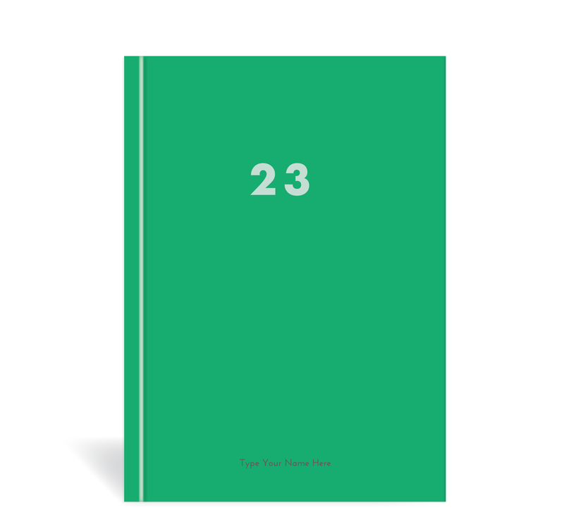 A5 2023 Vertical Weekly Diary - Green