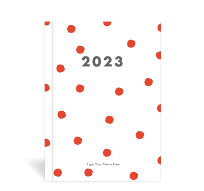 A5 2023 Weekly Spread Diary - Dots - Red