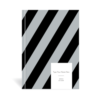 A5 2023 Vertical Weekly Diary - Stripe - Black