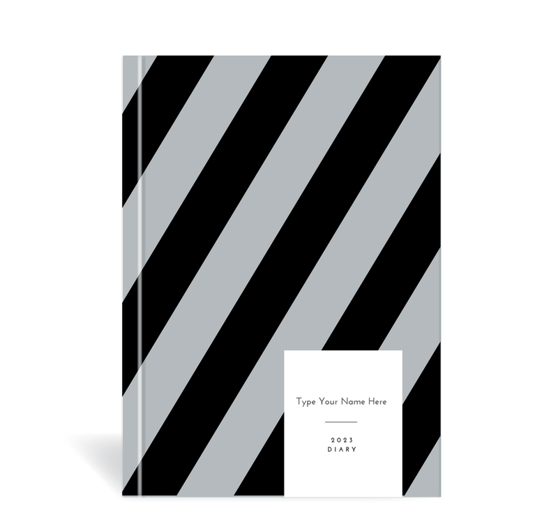 A5 2023 Vertical Weekly Diary - Stripe - Black
