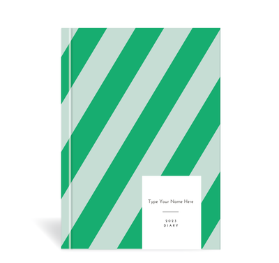 A5 2023 Vertical Weekly Diary - Stripe - Green