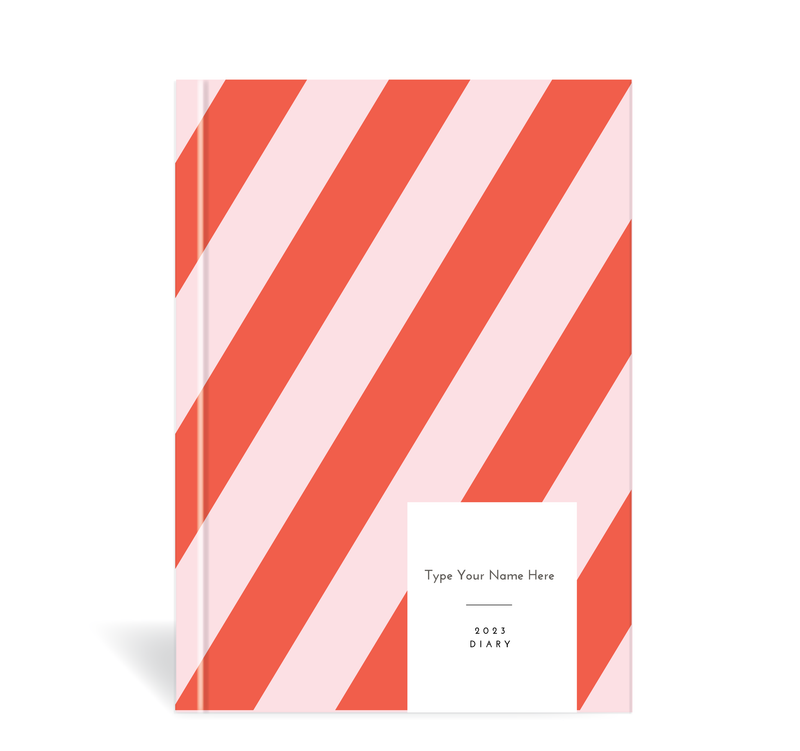 A5 2023 Vertical Weekly Diary - Stripe - Red