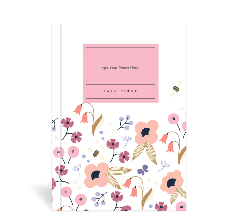 2023 A5 Vertical Weekly Diary - Spring - Pink