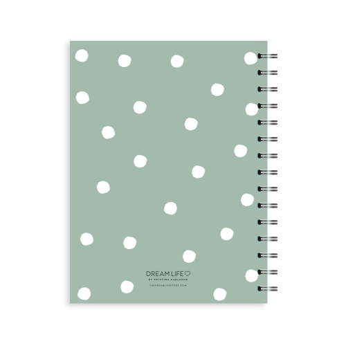 A5 2024 Spiral Teacher Diary - Dots - Green