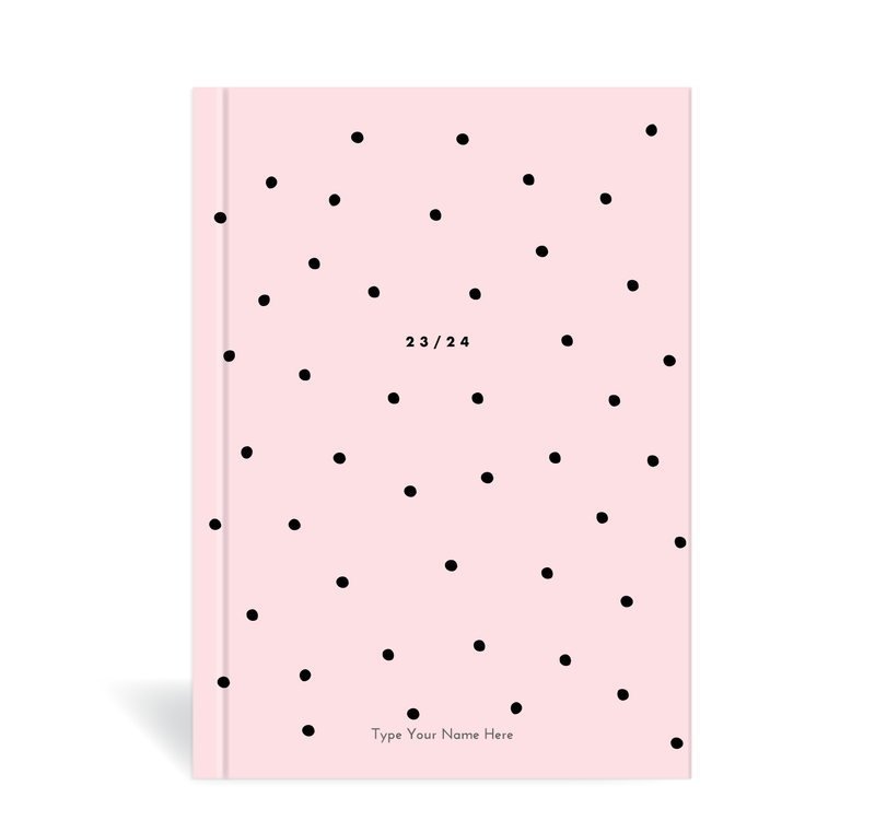 A5 23/24 Mid-Year Diary - Dots - Pink