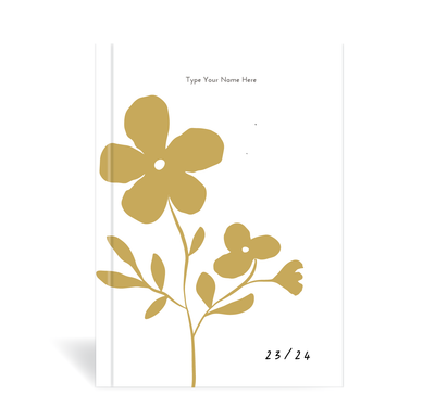 A5 23/24 Mid-Year Diary - Flowers - Mustard