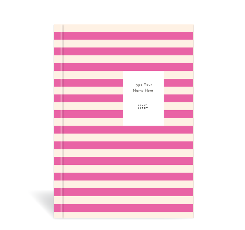 A5 23/24 Mid-Year Diary - Stripe - Pink