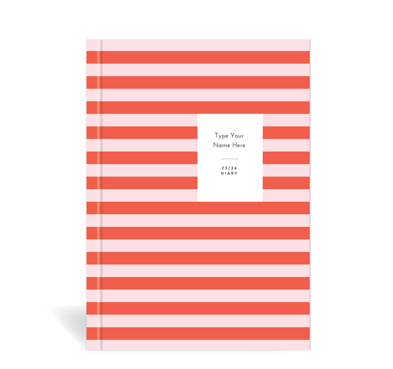 A5 23/24 Mid-Year Diary - Stripe - Red