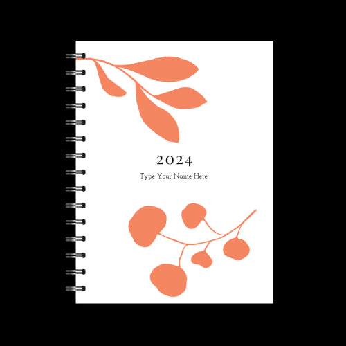 A5 2024 Spiral Family Diary - Leaf - Terracotta