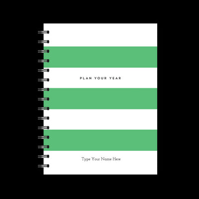 A5 Spiral - Plan Your Year Journal - Stripe - Green