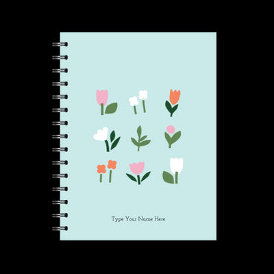 A5 Spiral Journal - Blooms - Mint