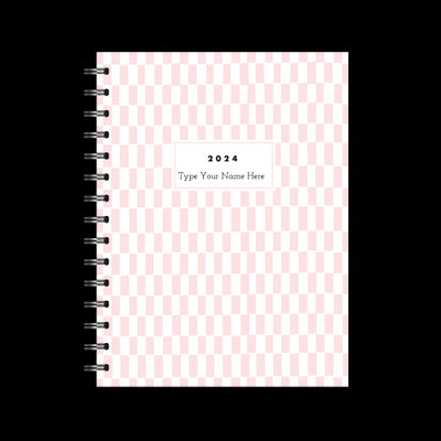 A5 2024 Spiral Student Diary - Pattern - Pink