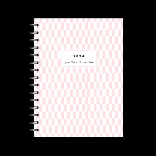 A5 2024 Spiral Student Diary - Pattern - Pink