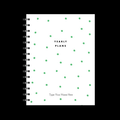 A5 Spiral - Plan Your Year Journal - Dots - Green