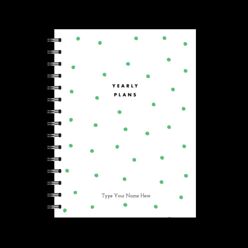 A5 Spiral - Plan Your Year Journal - Dots - Green