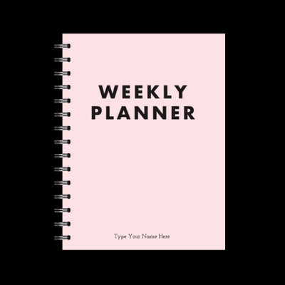 A5 Spiral Planner Undated - Weekly Planner - Pink