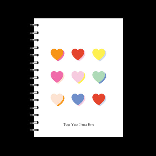 A5 Spiral Journal - Rainbow Hearts
