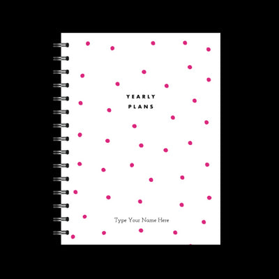 A5 Spiral - Plan Your Year Journal - Dots - Pink