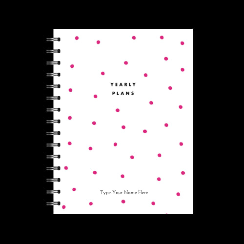 A5 Spiral - Plan Your Year Journal - Dots - Pink