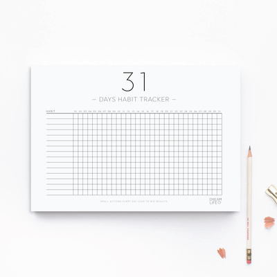 31 DAYS HABIT TRACKER Downloadable PDF