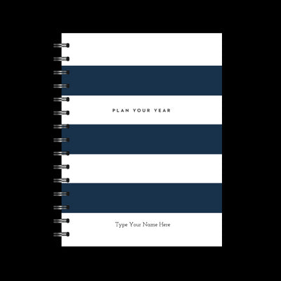 A5 Spiral - Plan Your Year Journal - Stripe - Navy