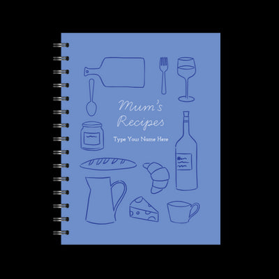 A5 Spiral Recipe Journal - Mum's Recipes - Cornblue