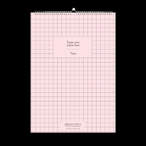 A3 Family Calendar - Pink